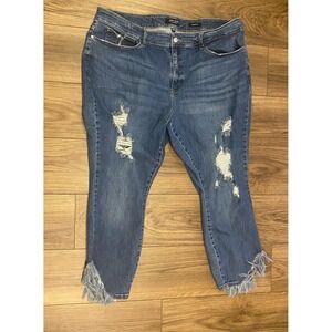 Judy blue women's jeans size 24 distressed raw Hem fray stretch Jeans